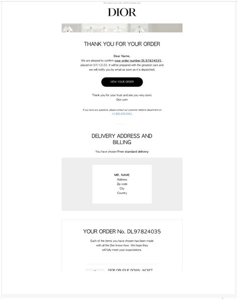 dior receipt online|Dior track my order.